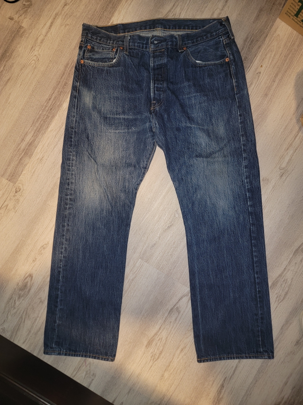 Levi's Men's Dark Blue Straight Jeans 501